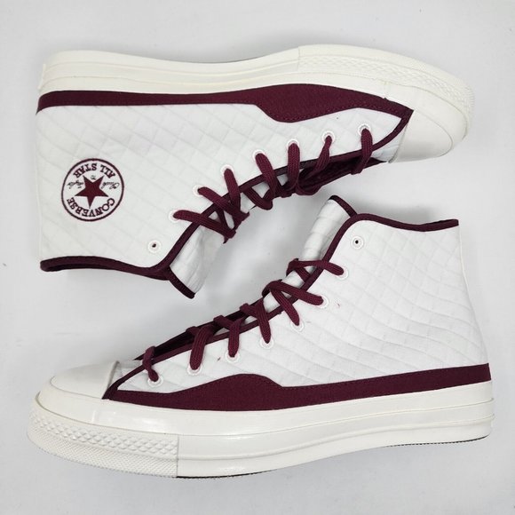 Converse Skateboard Shoes Mens 12 White Chuck Taylor 70 Cozy Quilted Sneakers - Picture 2 of 7